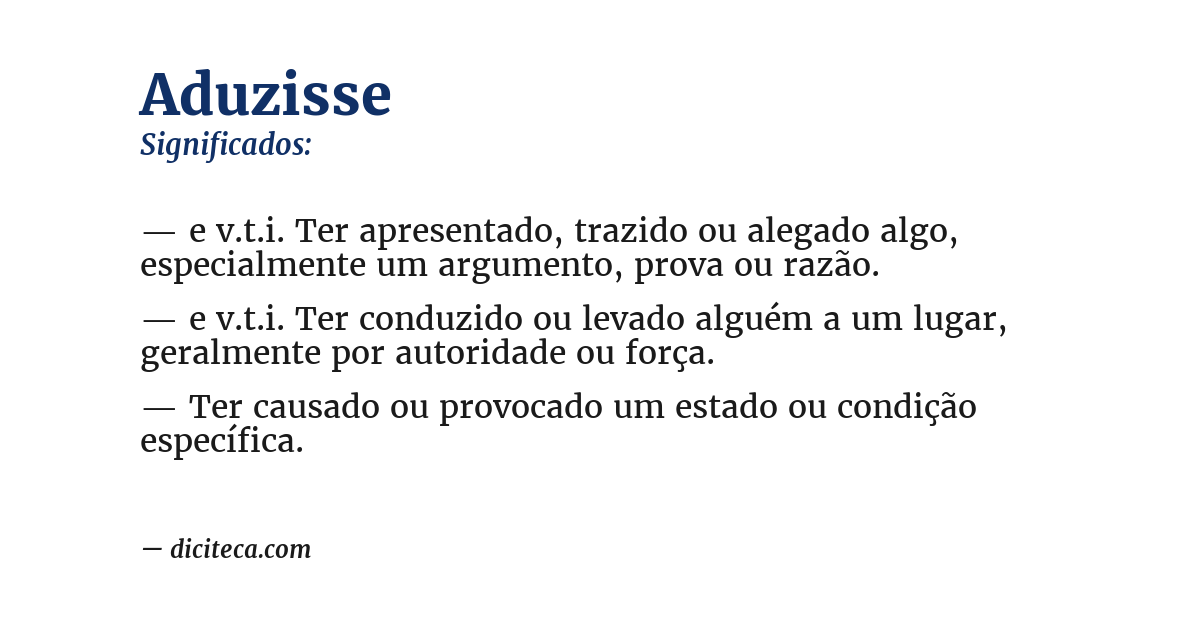 Significado de aduzisse