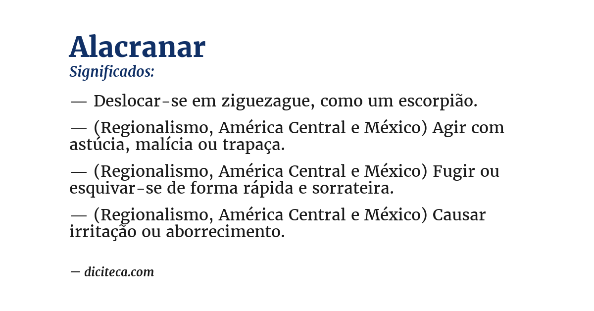 Significado de alacranar