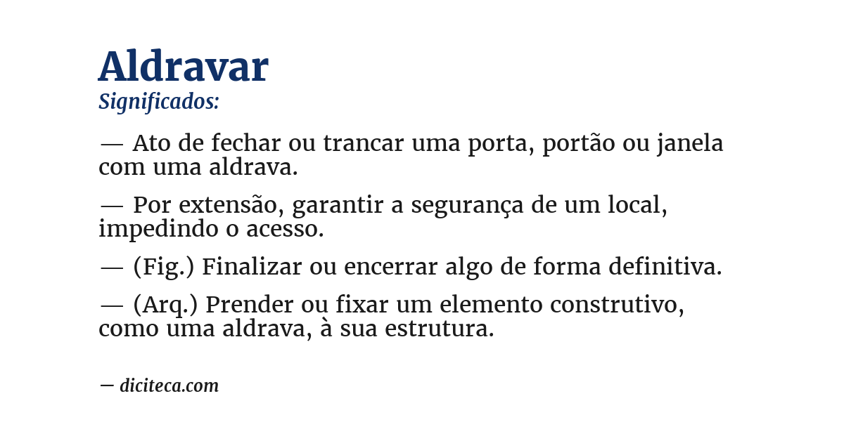 Significado de aldravar