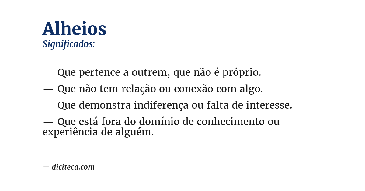 Significado de alheios