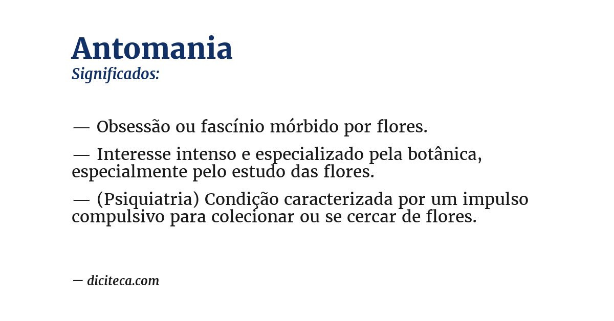 Significado de antomania