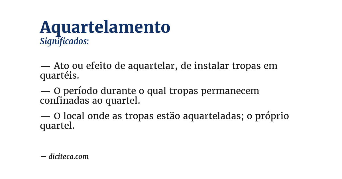 Significado de aquartelamento