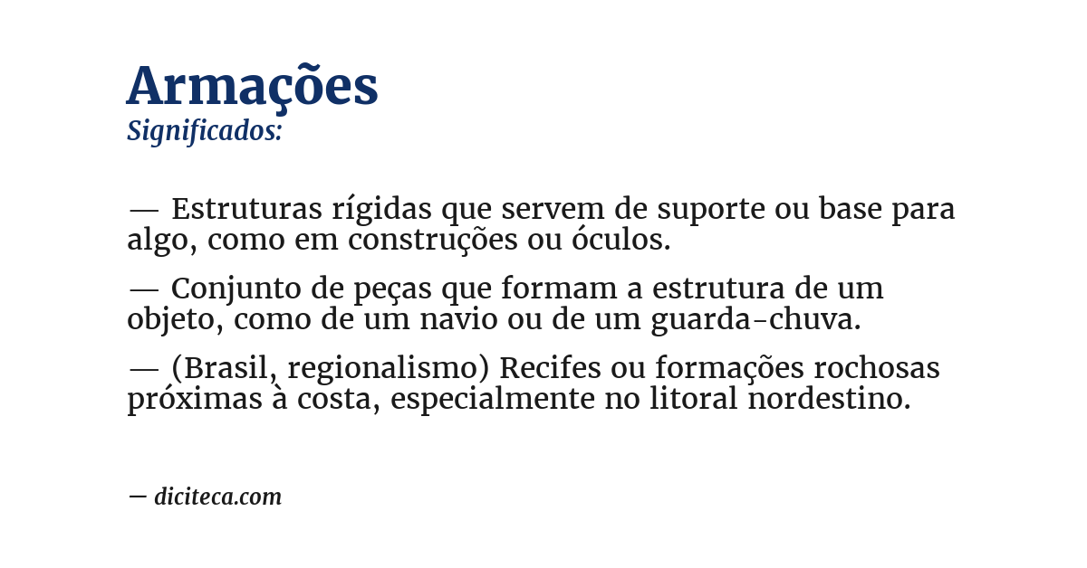 Significado de armações