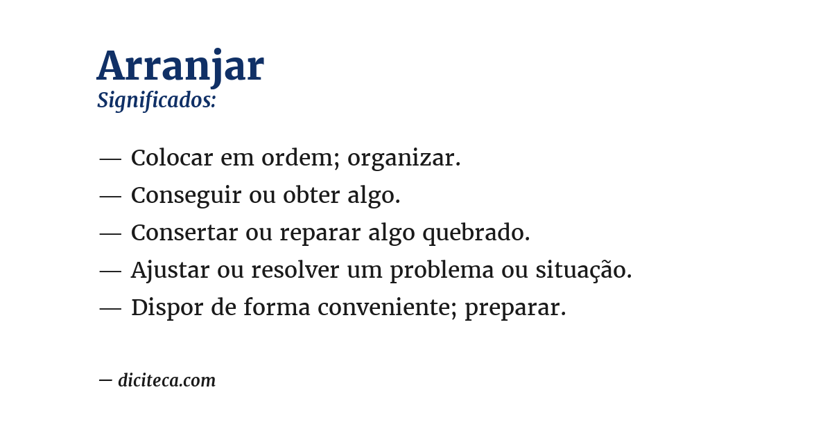 Significado de arranjar