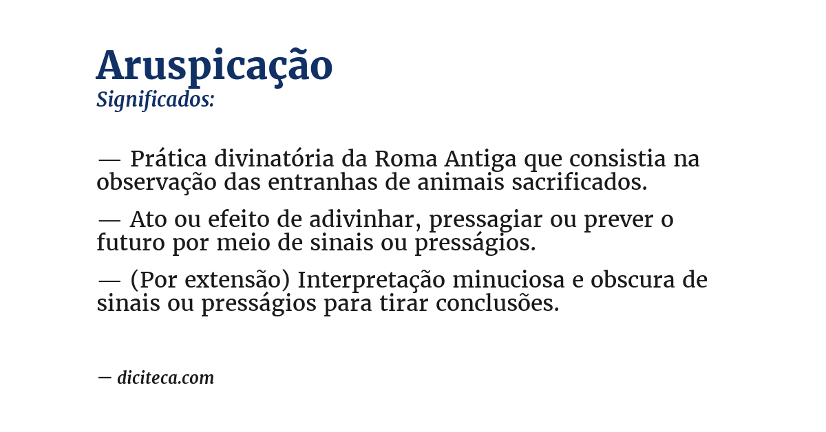 Significado de aruspicação