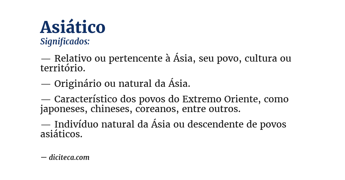 Significado de asiático