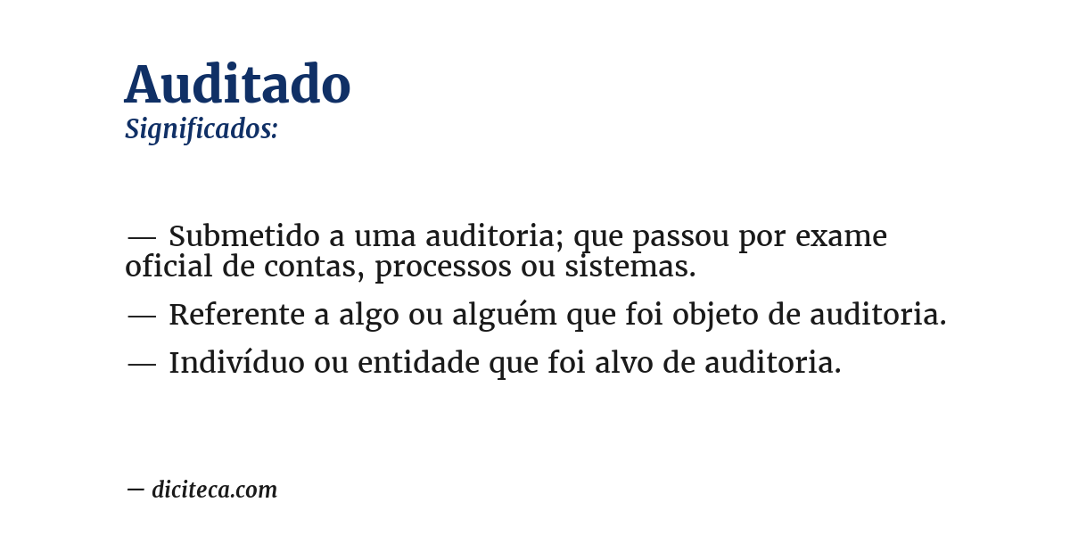 Significado de auditado