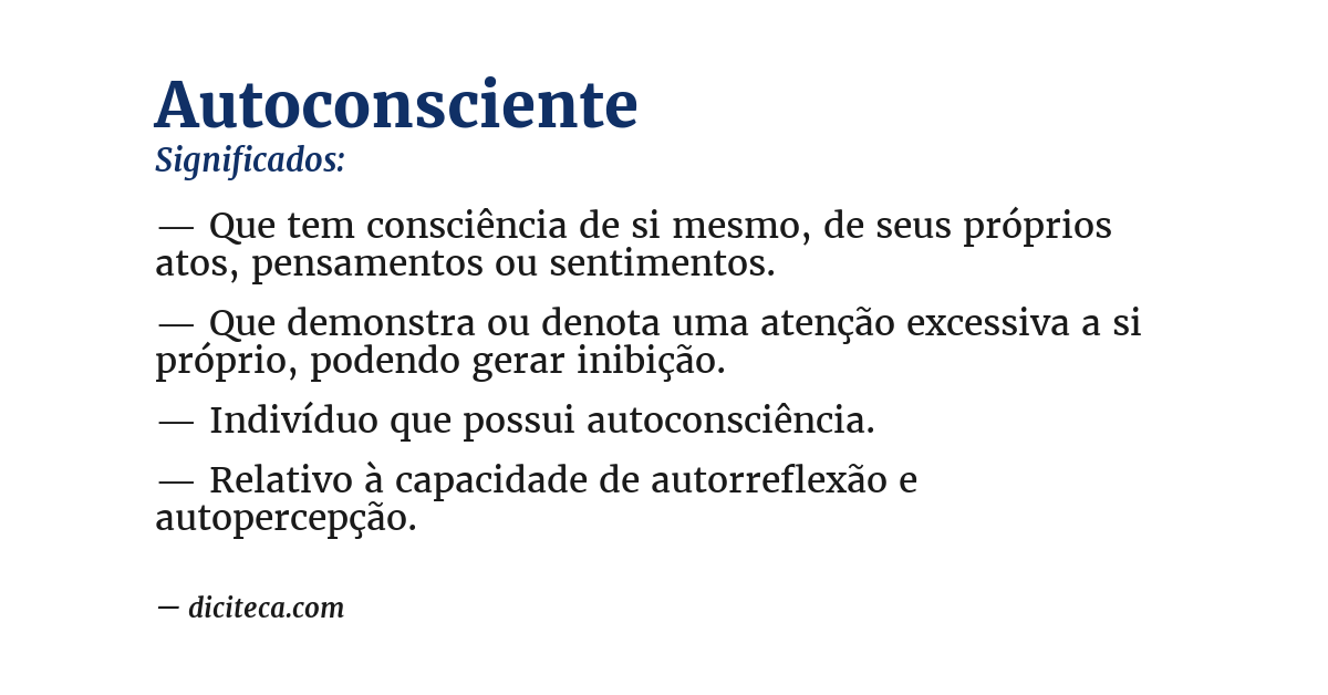 Significado de autoconsciente
