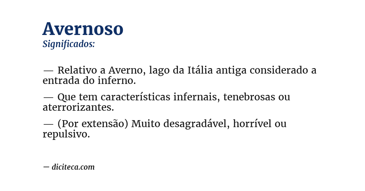 Significado de avernoso