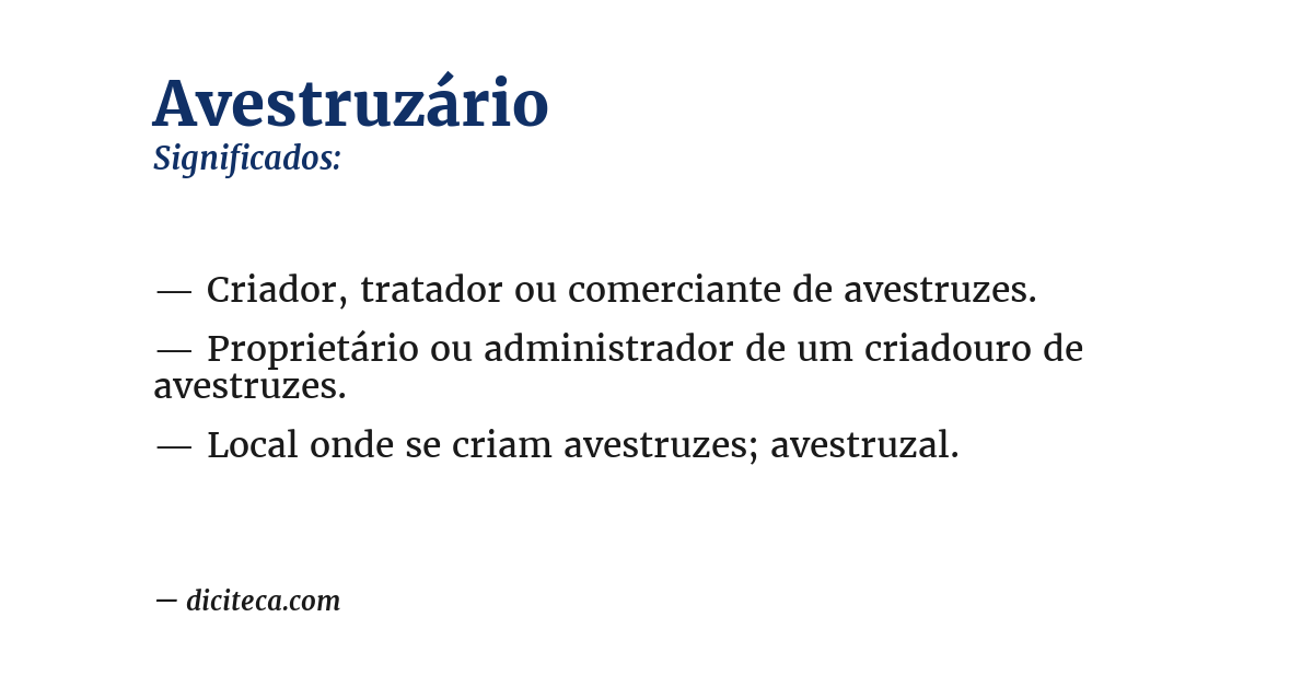 Significado de avestruzário