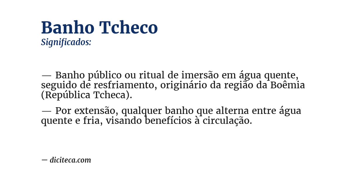 Significado de banho tcheco