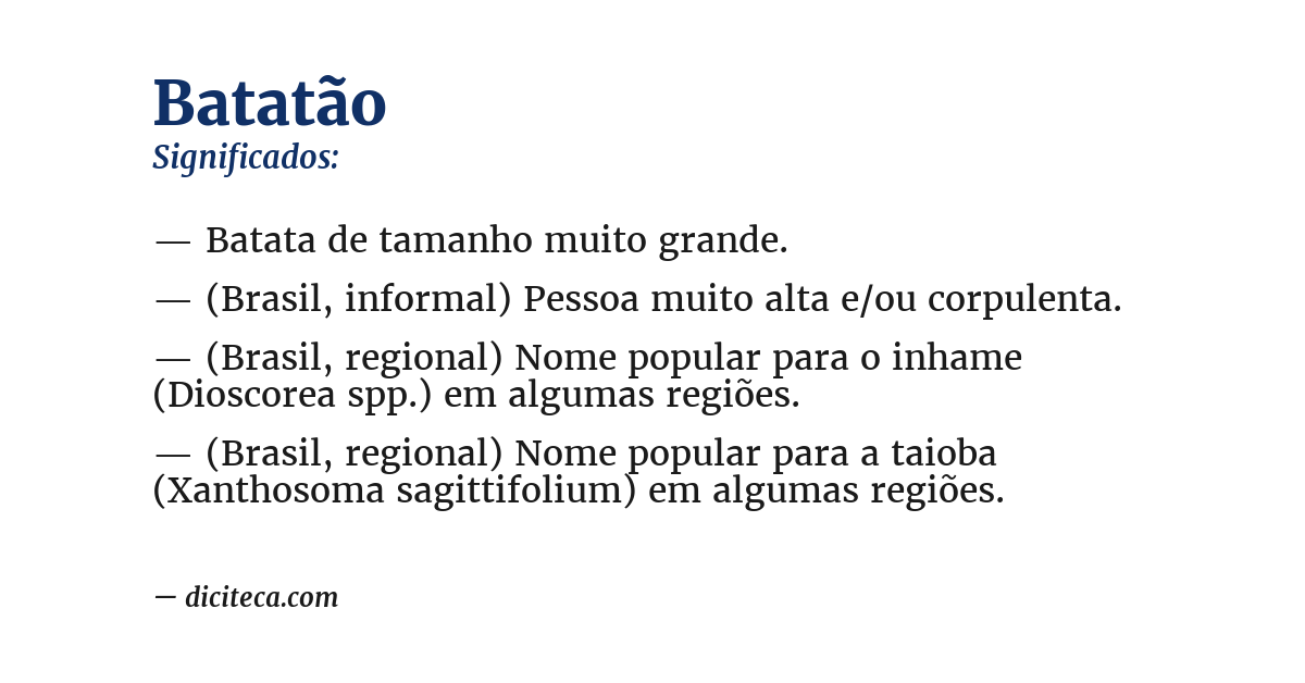 Significado de batatão