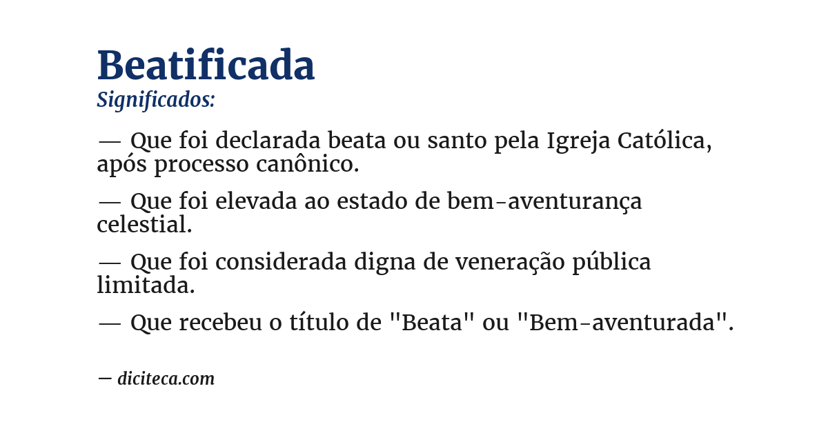 Significado de beatificada