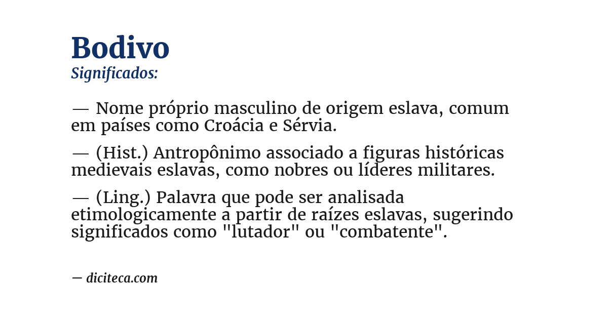 Significado de bodivo