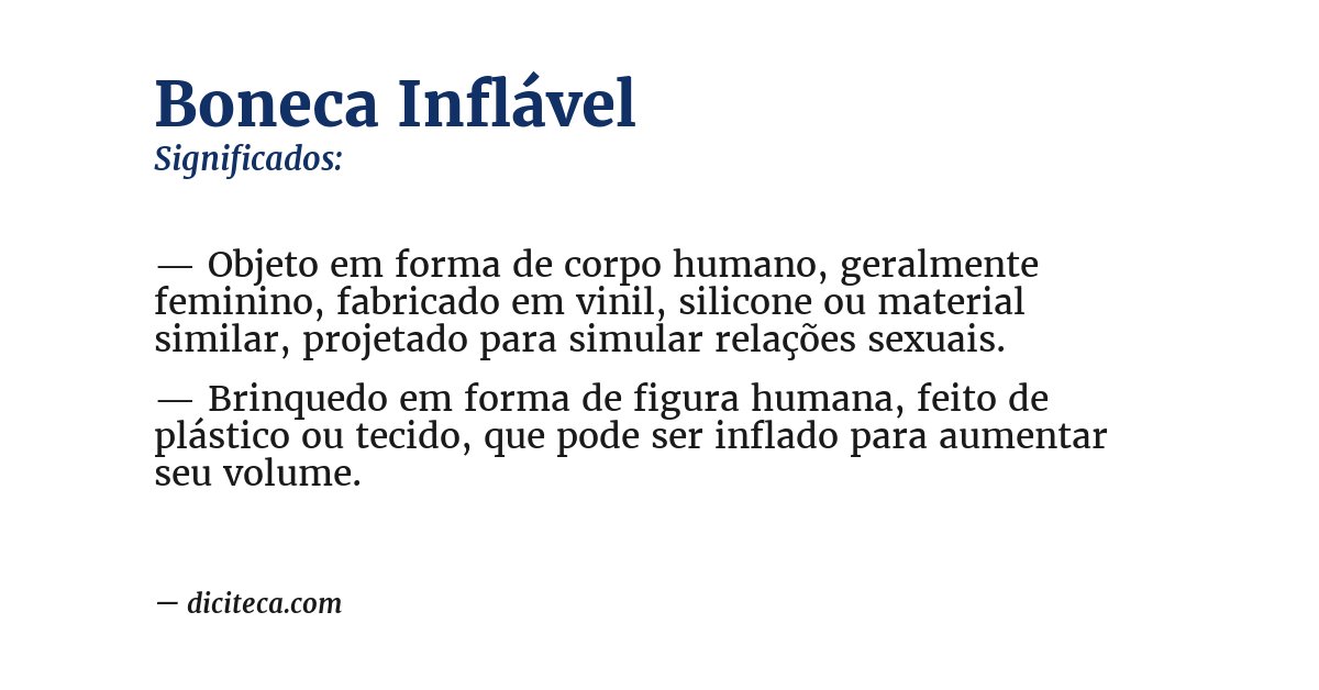 Significado de boneca inflável