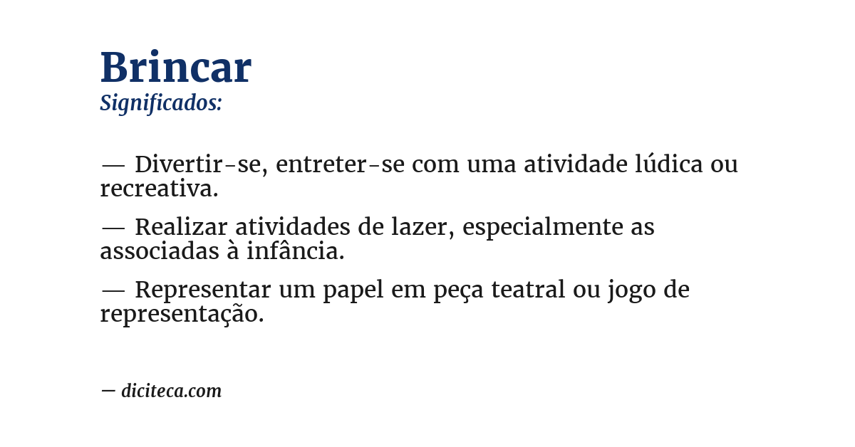 Significado de brincar