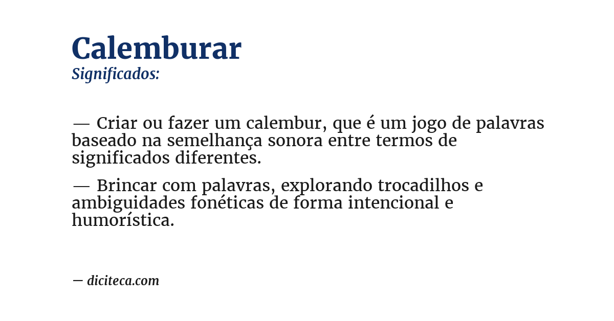 Significado de calemburar