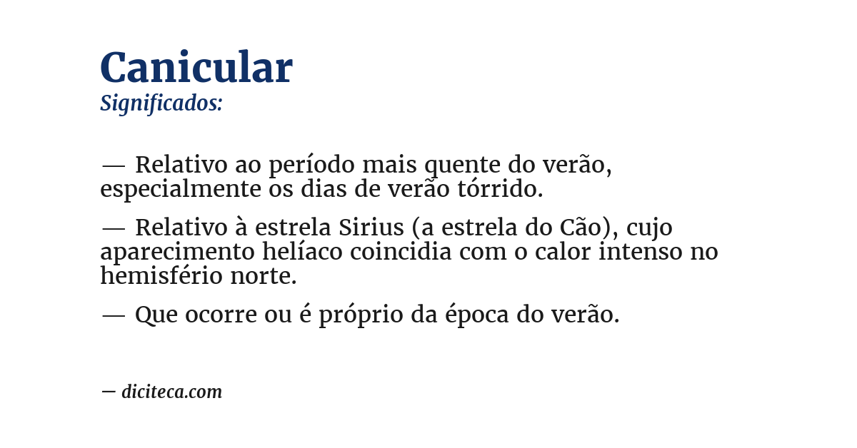 Significado de canicular