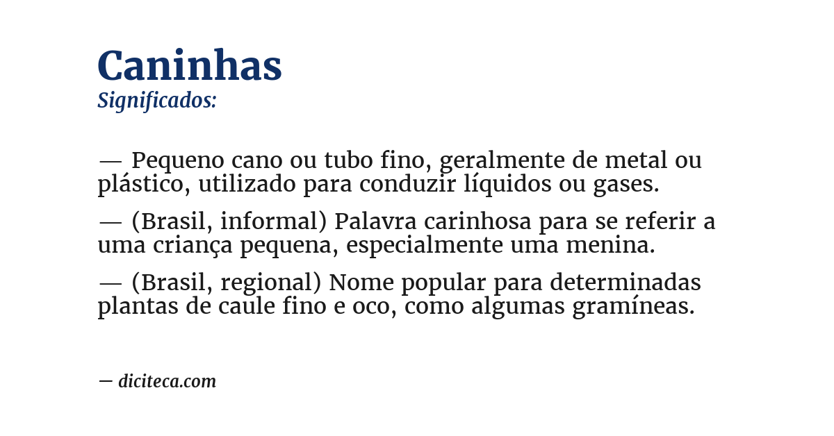 Significado de caninhas