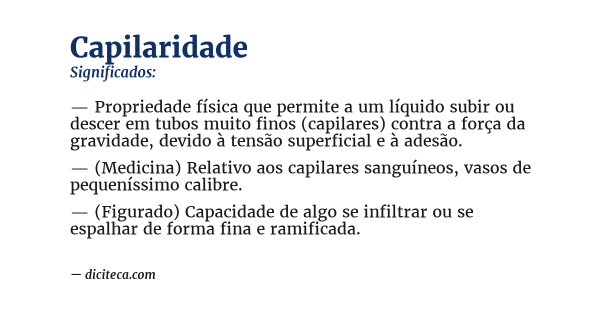 Significado de capilaridade