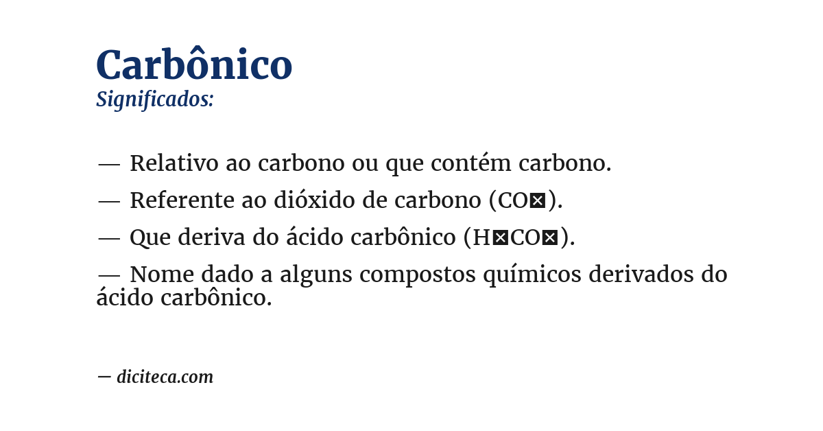 Significado de carbônico