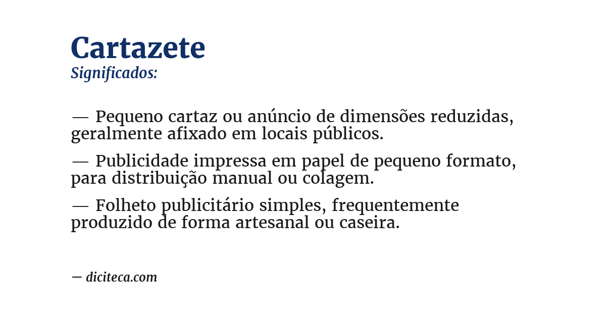 Significado de cartazete
