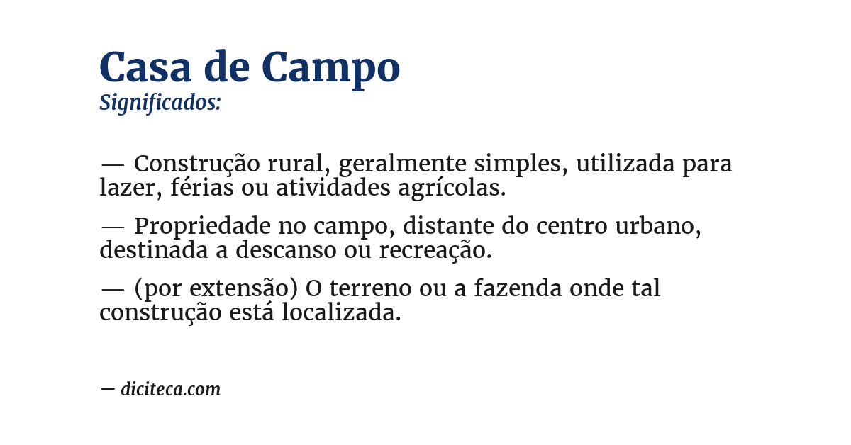 Significado de casa de campo
