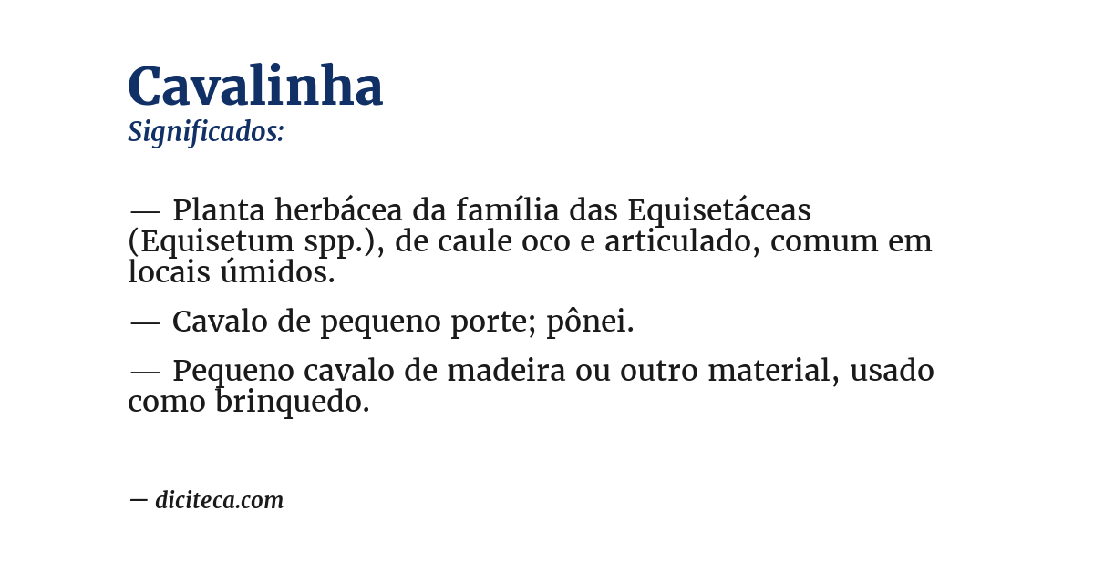 Significado de cavalinha