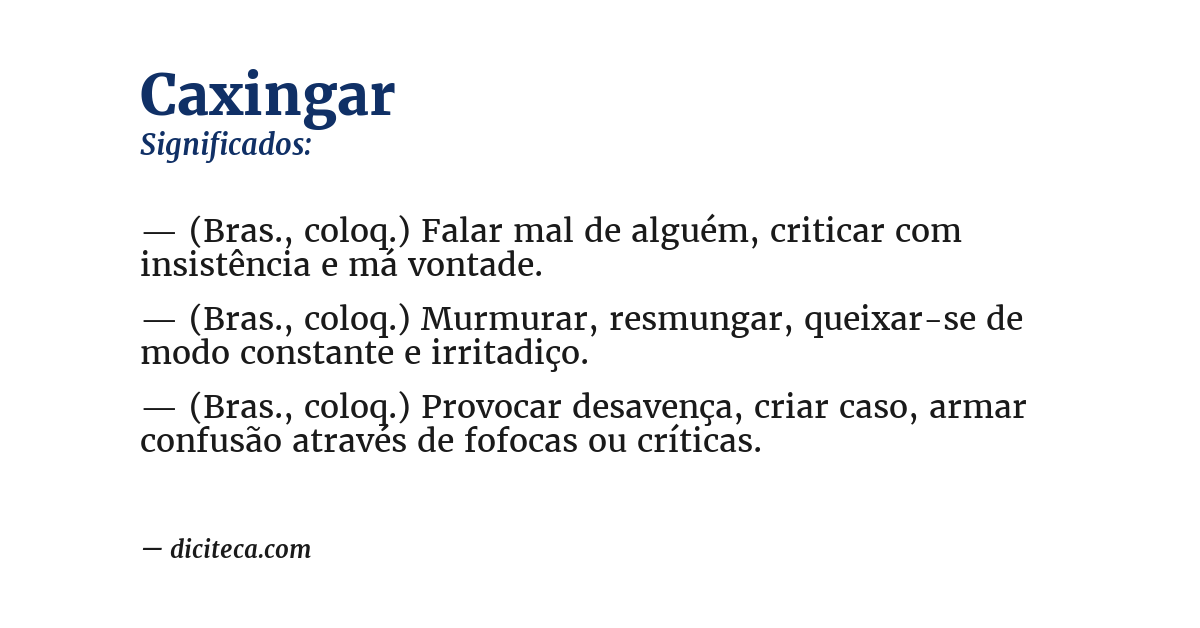 Significado de caxingar