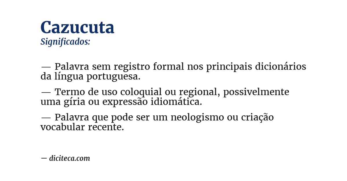 Significado de cazucuta