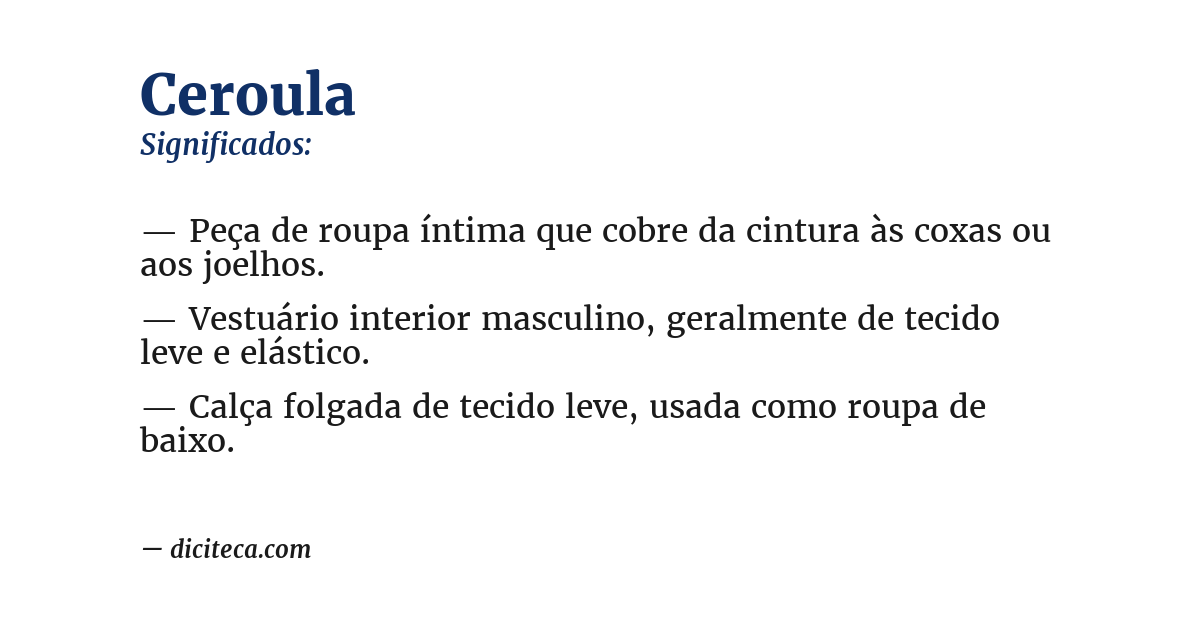 Significado de ceroula
