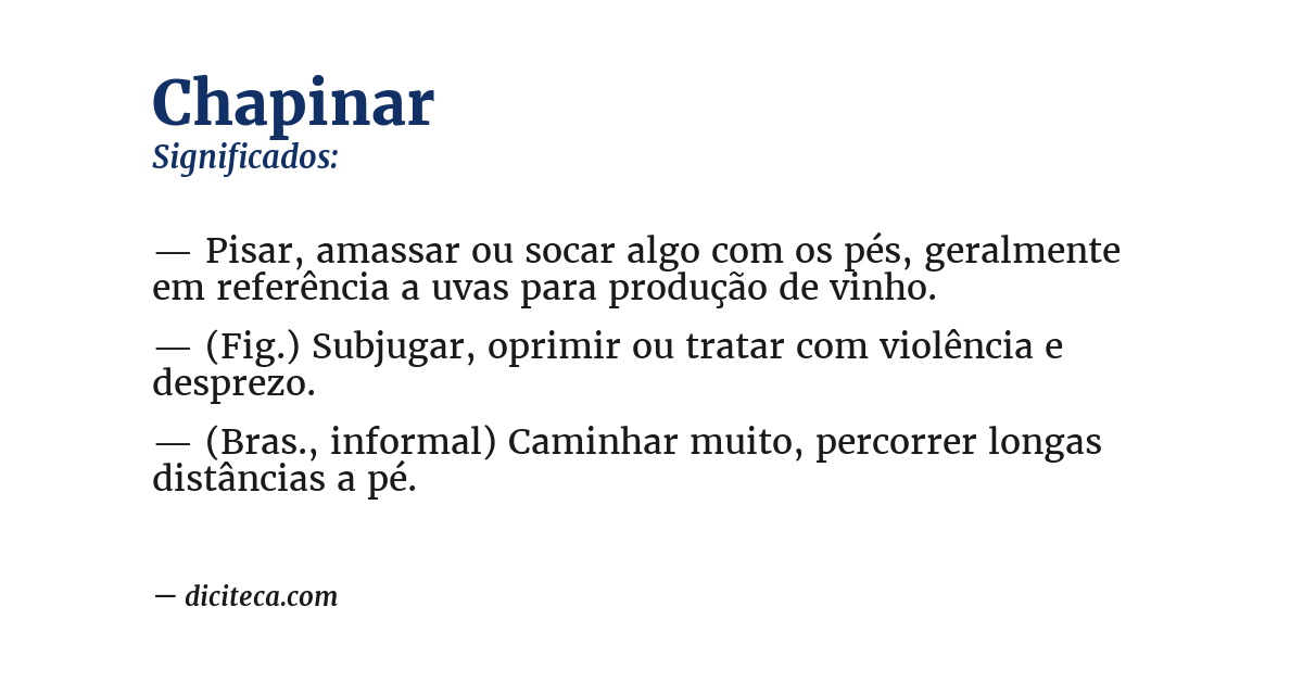 Significado de chapinar