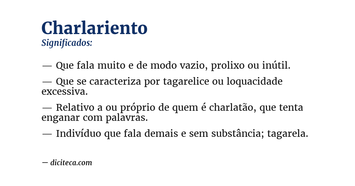 Significado de charlariento