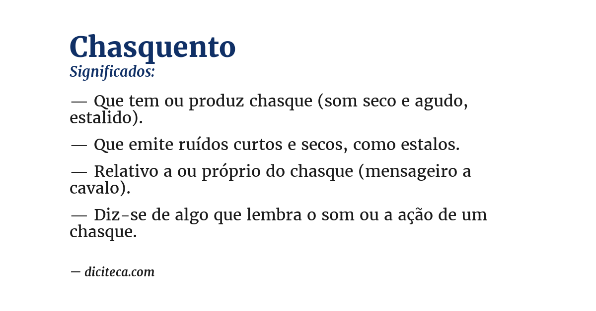 Significado de chasquento