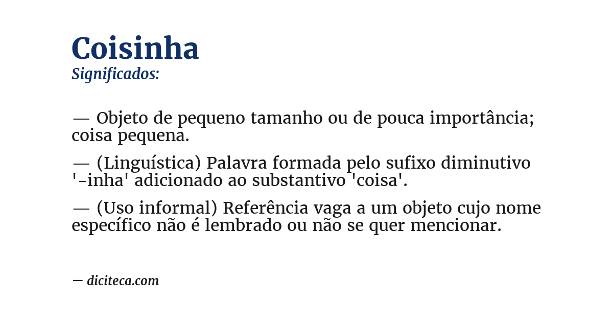 Significado de coisinha