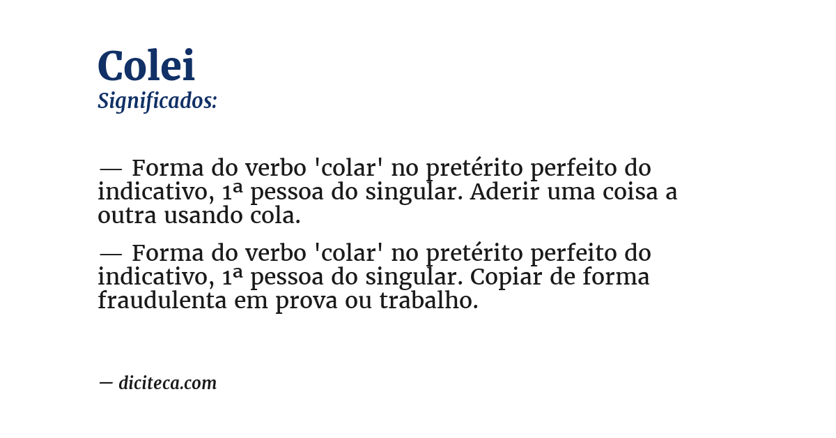 Significado de colei