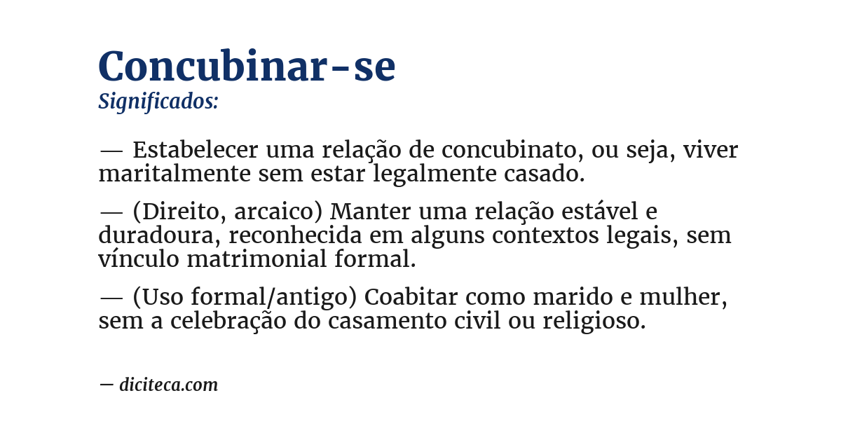 Significado de concubinar-se