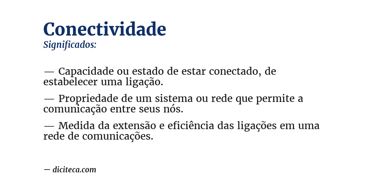 Significado de conectividade