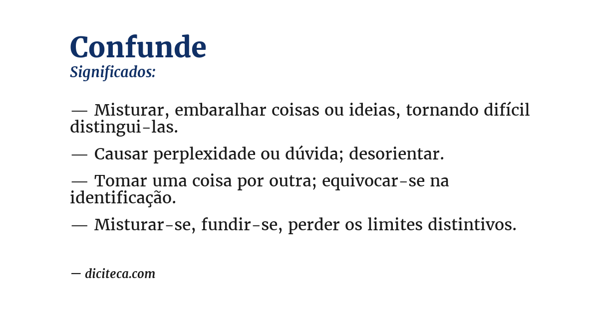 Significado de confunde