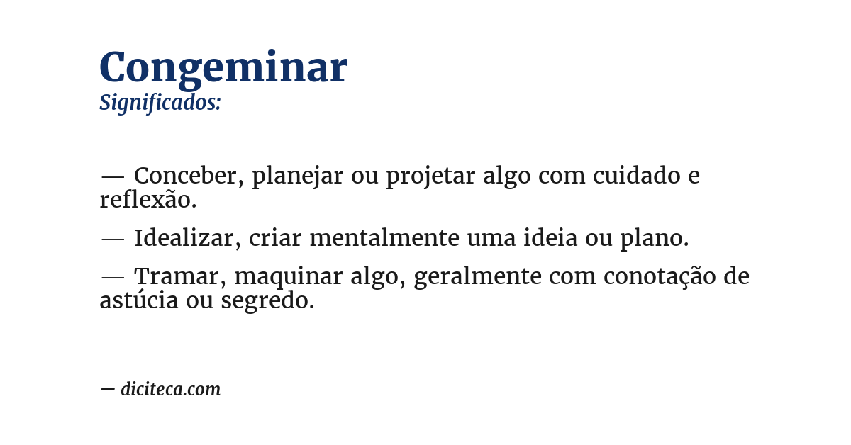 Significado de congeminar