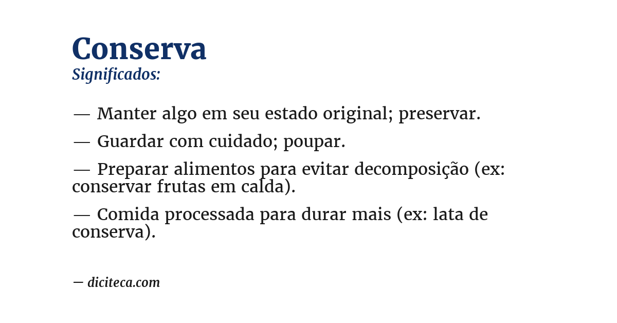 Significado de conserva