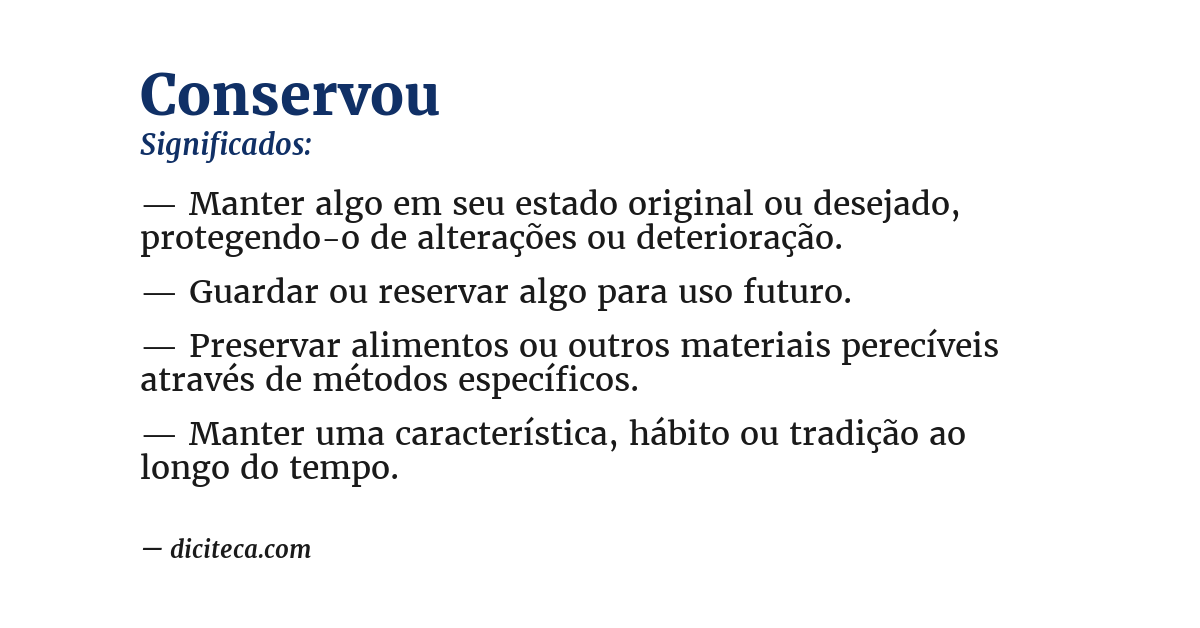 Significado de conservou