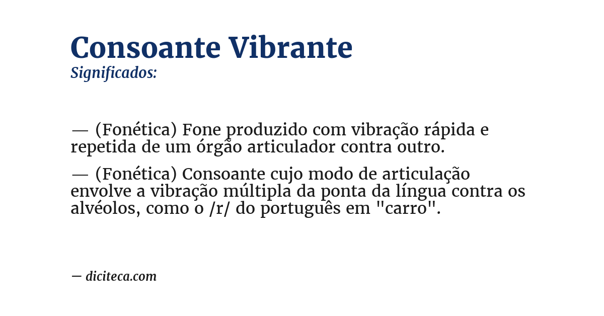 Significado de consoante vibrante
