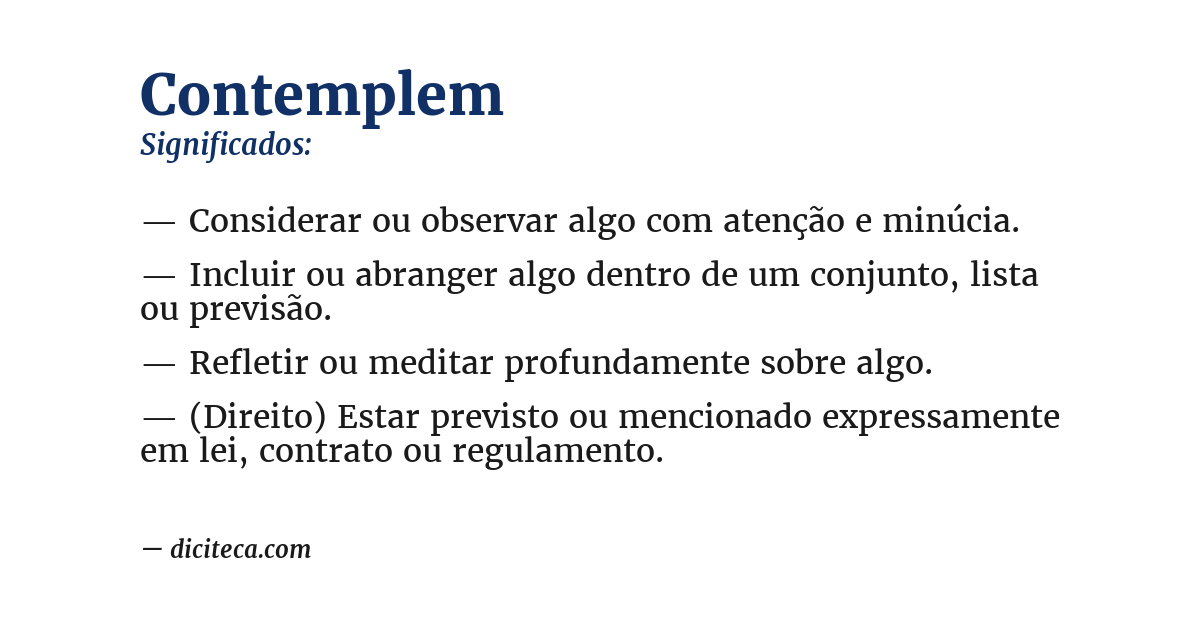 Significado de contemplem