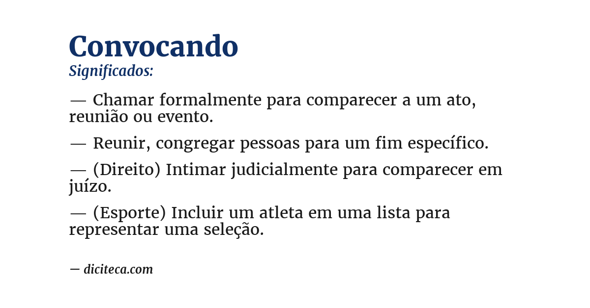 Significado de convocando