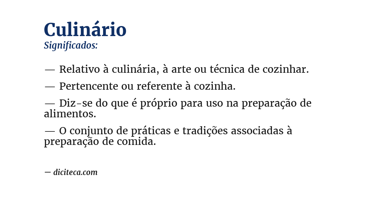 Significado de culinário