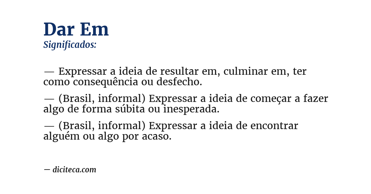 Significado de dar em