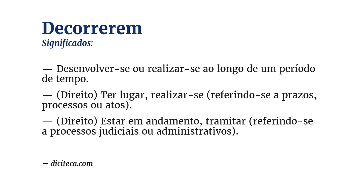 Significado de decorrerem