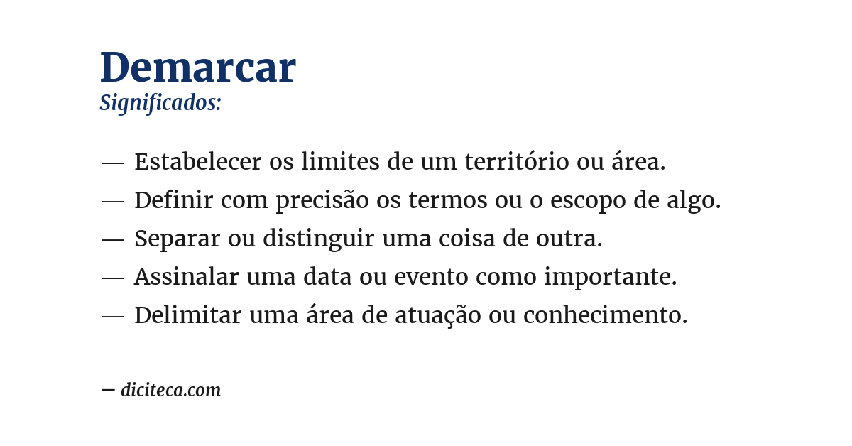 Significado de demarcar