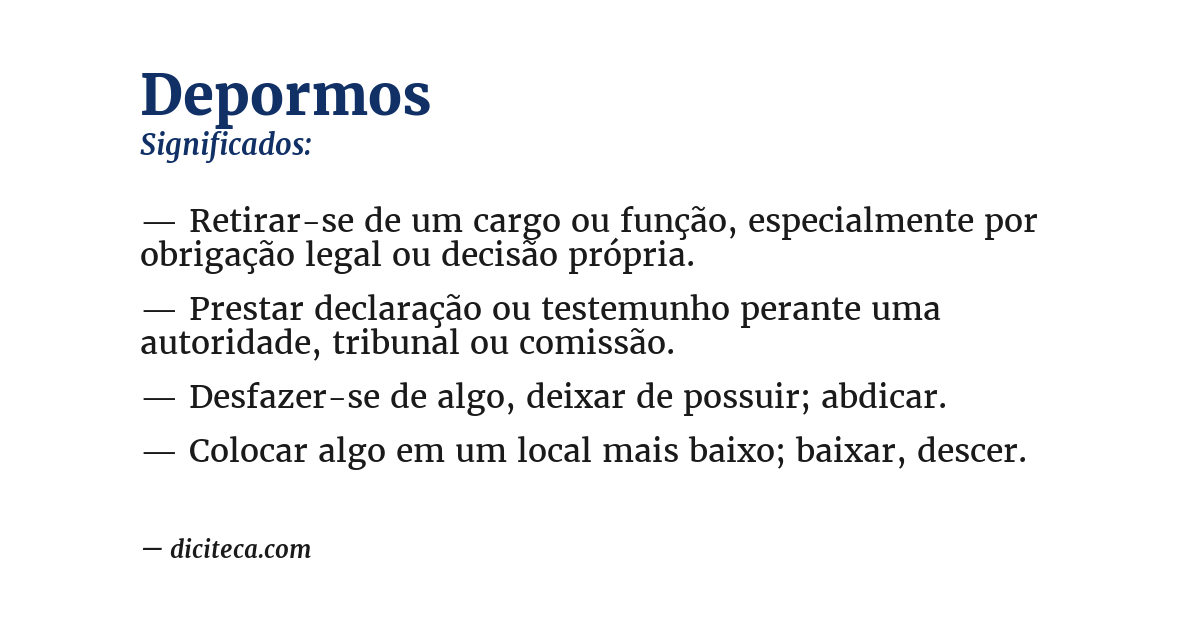 Significado de depormos